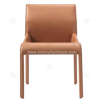 Italian minimalist saddle leather single chairs